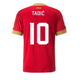 Serbien Dusan Tadic #10 Hemmakläder VM 2022 Kortärmad